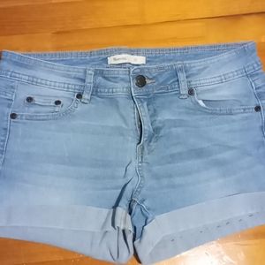 Medium wash denim shorts!